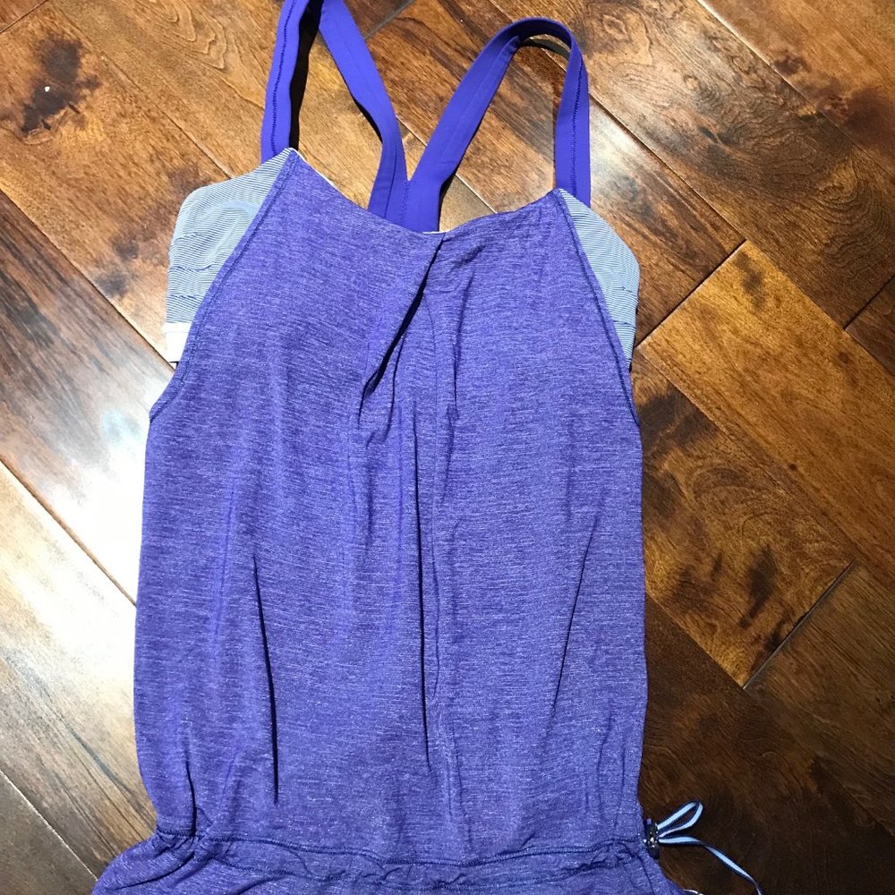 Lululemon Tank Top with Built In Bra Purple Stripe